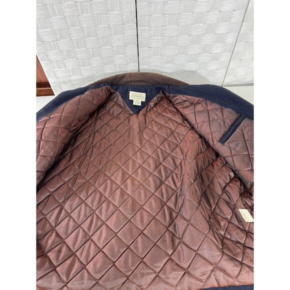 "ST.JOHN'S BAY" Vintage 80% Recycled Wool Zip Up Mens Coat Quilted Preppy Y2K - Picture 9 of 12